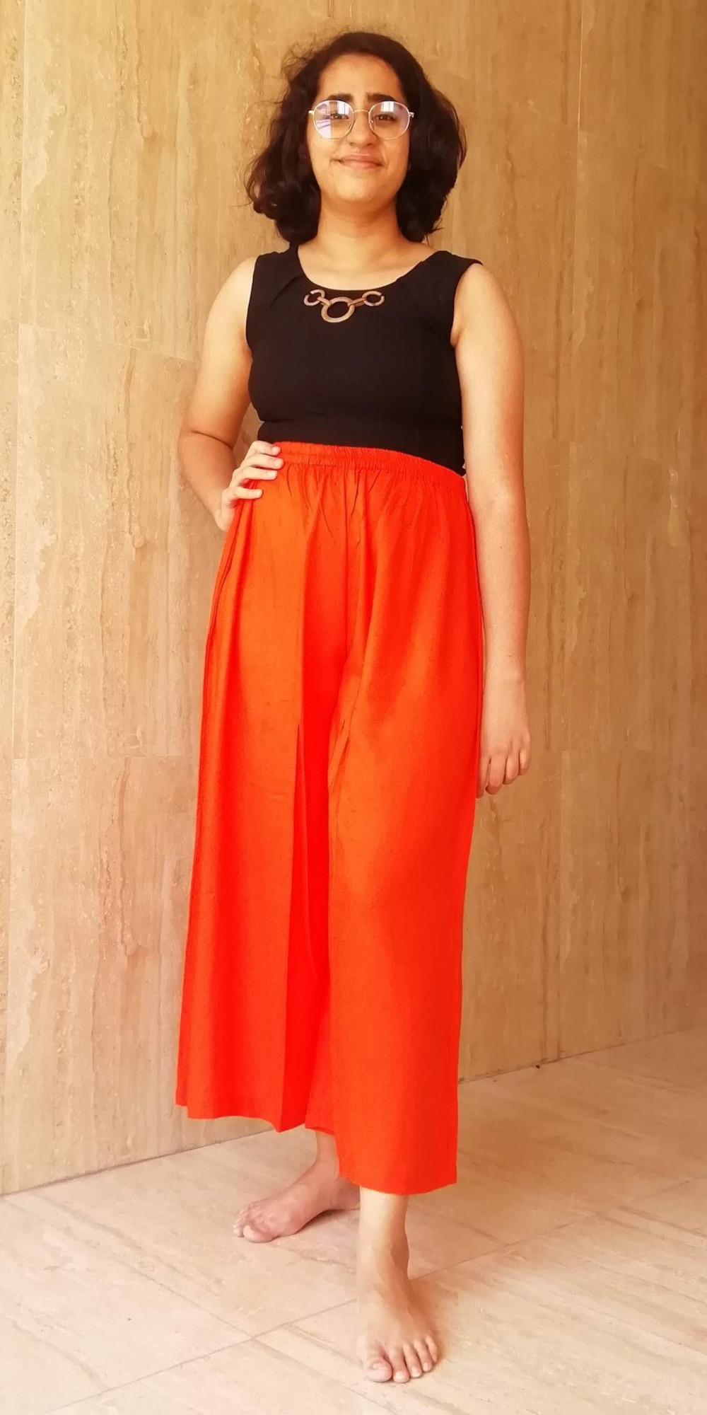パンツ A FERRETTI Orange Cotton Palazzo Pant Orange palazzo trousers | Alberta Ferretti