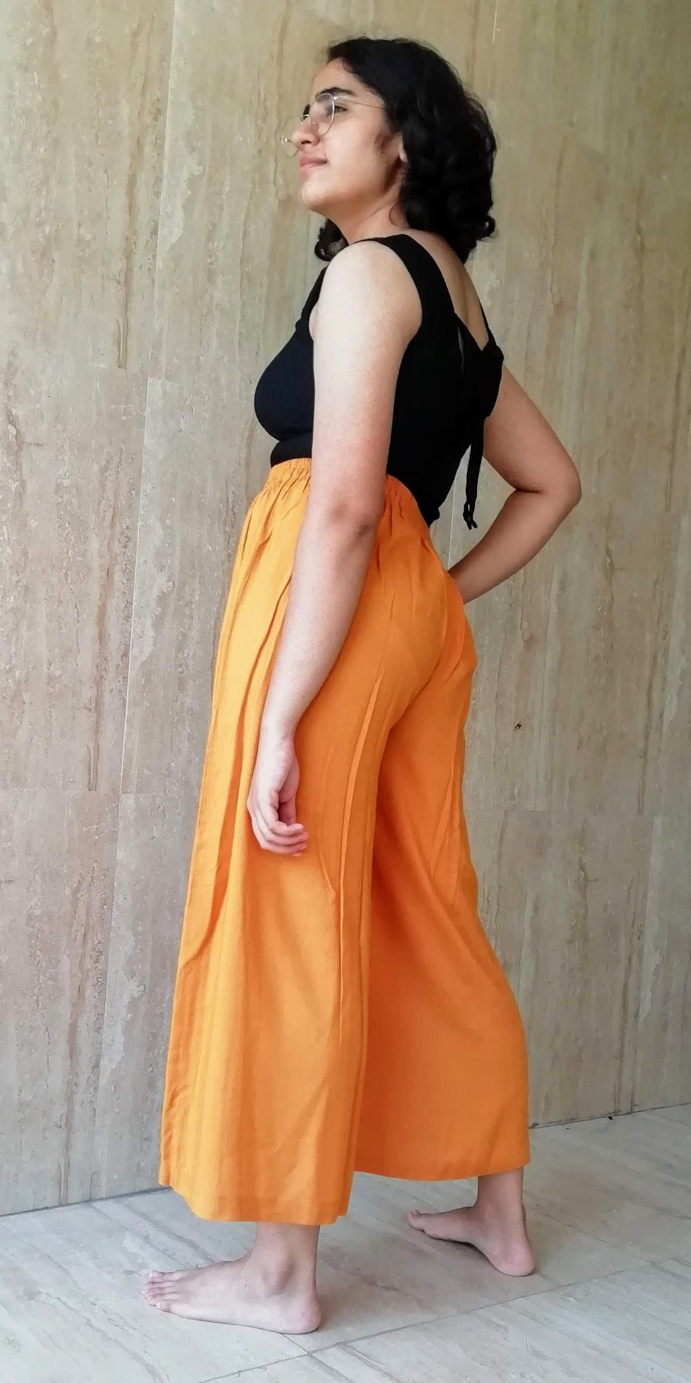 パンツ A FERRETTI Orange cotton palazzo pant Orange palazzo trousers | Alberta Ferretti
